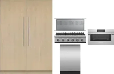 6 Piece Package Includes Refrigerator, Freezer, Cooktop, Wall Oven, Hood And Dishwasher